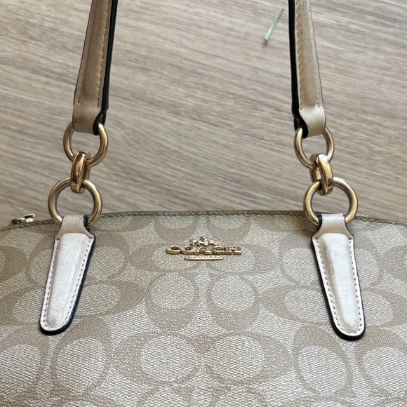 Coach Mini Christie Carryall Bag F58291 | Beige Coated Canvas | Crossbody Strap - Picture 10 of 15